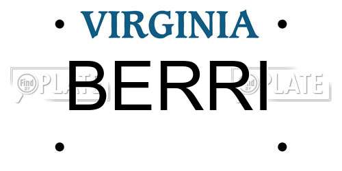 BERRI Virginia License Plate