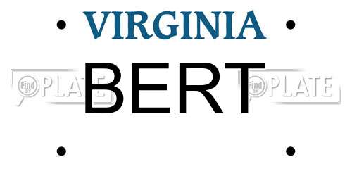 BERT Virginia License Plate