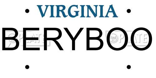 BERYBOO Virginia License Plate