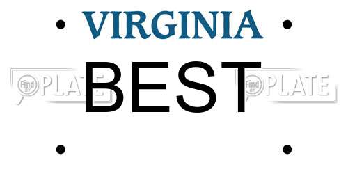 BEST Virginia License Plate