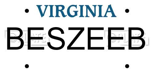 BESZEEB Virginia License Plate