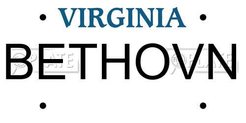 BETHOVN Virginia License Plate