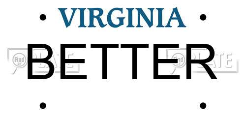 BETTER Virginia License Plate