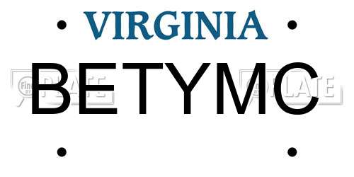 BETYMC Virginia License Plate