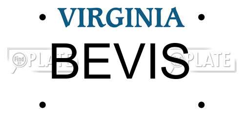 BEVIS Virginia License Plate