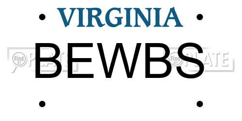 BEWBS Virginia License Plate