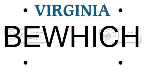 BEWHICH Virginia License Plate