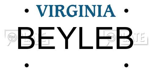 BEYLEB Virginia License Plate