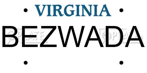 BEZWADA Virginia License Plate