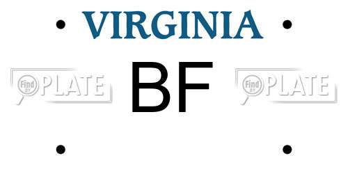BF Virginia License Plate