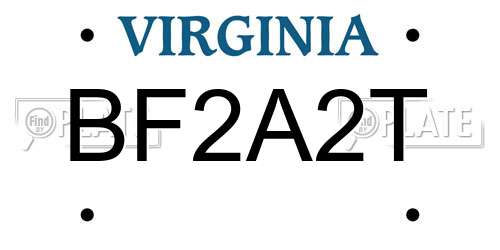 BF2A2T Virginia License Plate