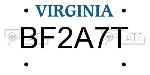 BF2A7T Virginia License Plate