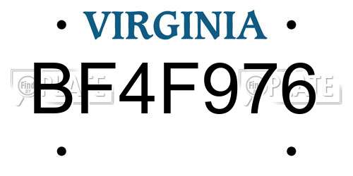 BF4F976 Virginia License Plate