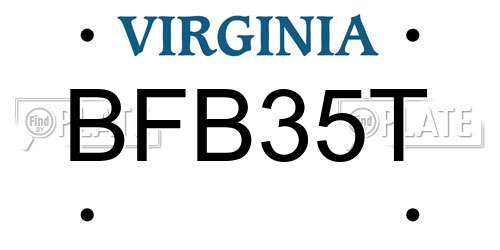 BFB35T Virginia License Plate