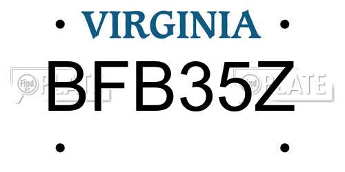 BFB35Z Virginia License Plate