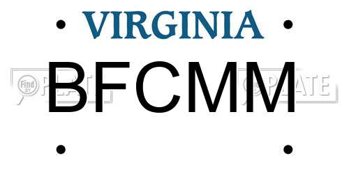 BFCMM Virginia License Plate