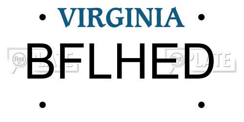 BFLHED Virginia License Plate