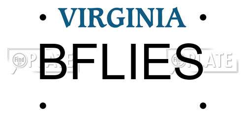 BFLIES Virginia License Plate