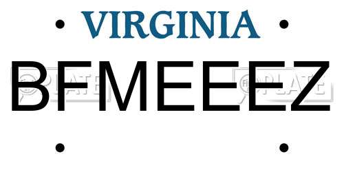 BFMEEEZ Virginia License Plate
