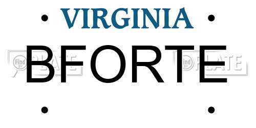 BFORTE Virginia License Plate