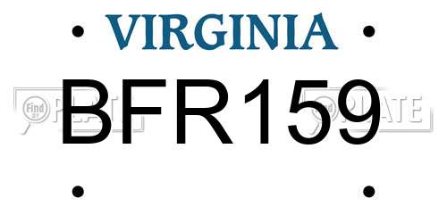 BFR159 Virginia License Plate
