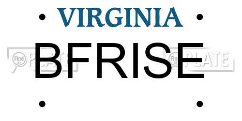 BFRISE Virginia License Plate