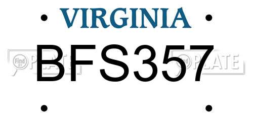 BFS357 Virginia License Plate