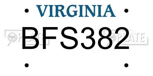 BFS382 Virginia License Plate