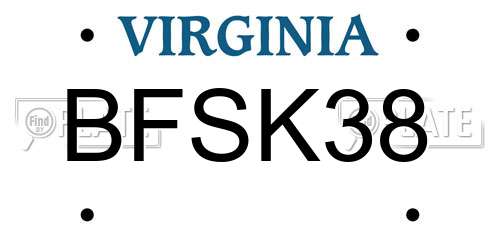 BFSK38 Virginia License Plate