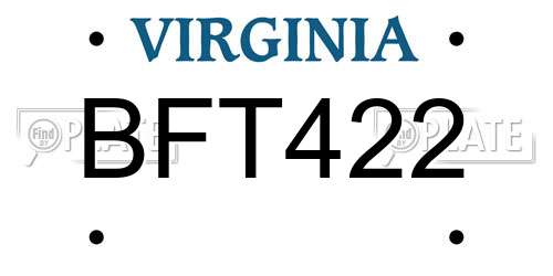 BFT422 Virginia License Plate
