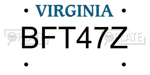 BFT47Z Virginia License Plate