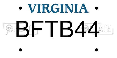BFTB44 Virginia License Plate