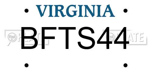 BFTS44 Virginia License Plate