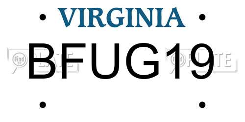 BFUG19 Virginia License Plate