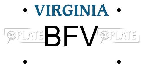 BFV Virginia License Plate
