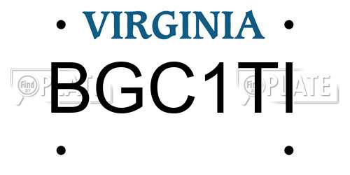 BGC1TI Virginia License Plate
