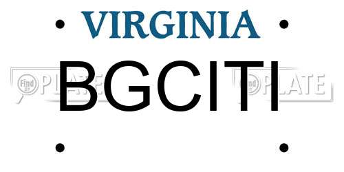 BGCITI Virginia License Plate