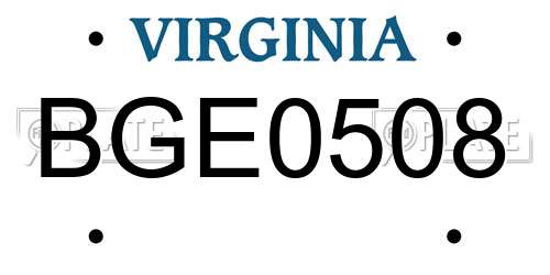 BGE0508 Virginia License Plate