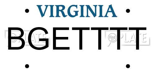 BGETTTT Virginia License Plate
