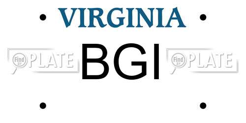 BGI Virginia License Plate