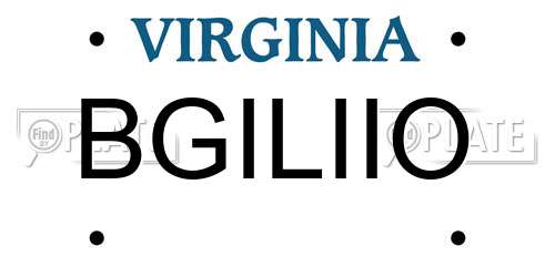 BGILIIO Virginia License Plate