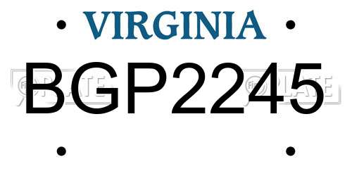 BGP2245 Virginia License Plate