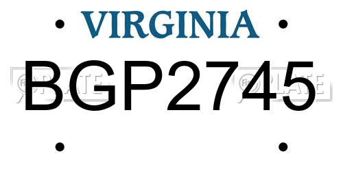 BGP2745 Virginia License Plate
