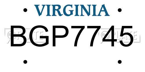 BGP7745 Virginia License Plate