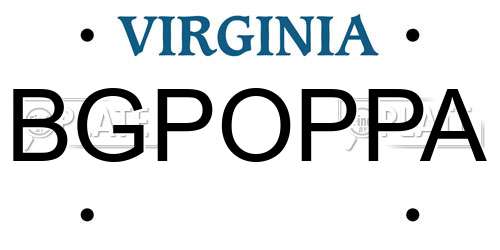 BGPOPPA Virginia License Plate