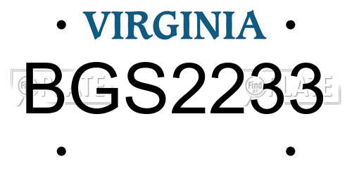 BGS2233 Virginia License Plate