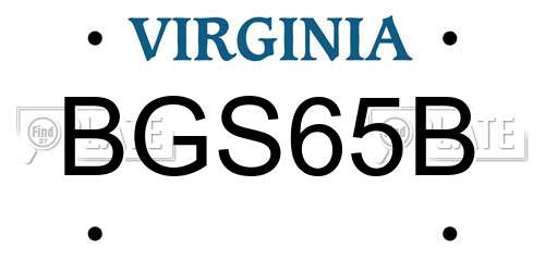 BGS65B Virginia License Plate