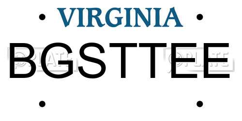 BGSTTEE Virginia License Plate