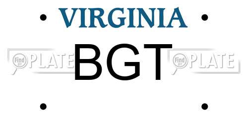 BGT Virginia License Plate