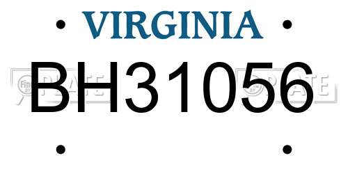BH31056 Virginia License Plate